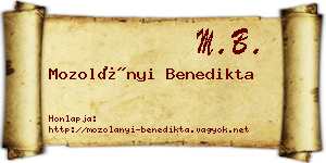 Mozolányi Benedikta névjegykártya